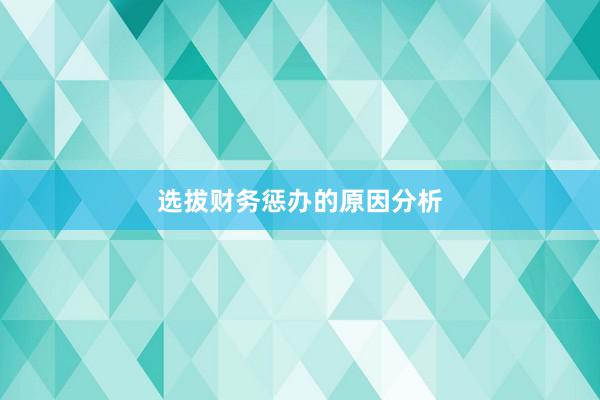 选拔财务惩办的原因分析